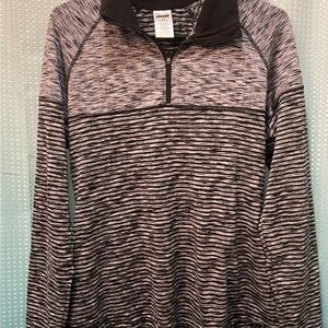 Avia Black and Gray Striped Sweatshirt